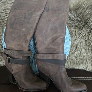 Steve Madden Brown Heeled Boots Suede Classic